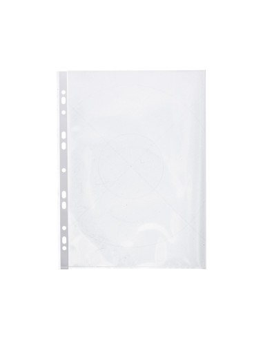 CI | Funda multitaladro q-connect din a4 80 micras cristal con apertura superior y lateral izquierda bolsa de 25 unidades