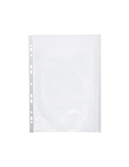 CI | Funda multitaladro q-connect din a4 80 micras cristal con apertura superior y lateral izquierda bolsa de 25 unidades