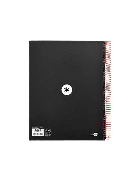 CI | Cuaderno espiral liderpapel a4 micro antartik tapa forrada 120h 100 gr cuadro5mm 5 bandas 4 taladros color negro