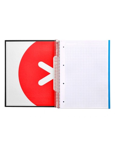 CI | Cuaderno espiral liderpapel a4 micro antartik tapa forrada 120h 100 gr cuadro5mm 5 bandas 4 taladros color negro