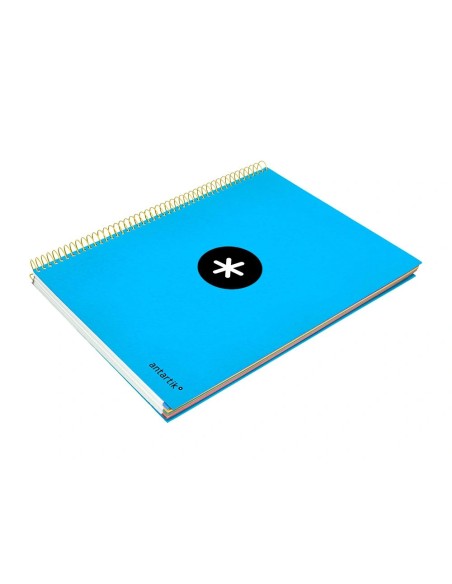 CI | Cuaderno espiral liderpapel a4 micro antartik tapa forrada 120h 100 gr cuadro5mm 5 bandas 4 taladros color azul