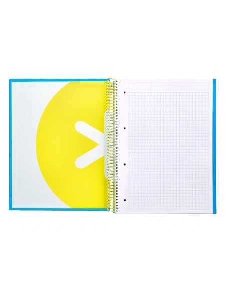 CI | Cuaderno espiral liderpapel a4 micro antartik tapa forrada 120h 100 gr cuadro5mm 5 bandas 4 taladros color azul