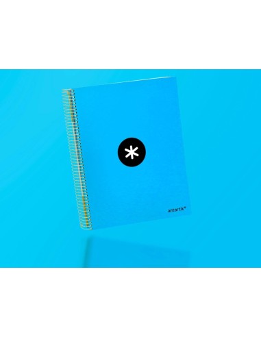 CI | Cuaderno espiral liderpapel a4 micro antartik tapa forrada 120h 100 gr cuadro5mm 5 bandas 4 taladros color azul