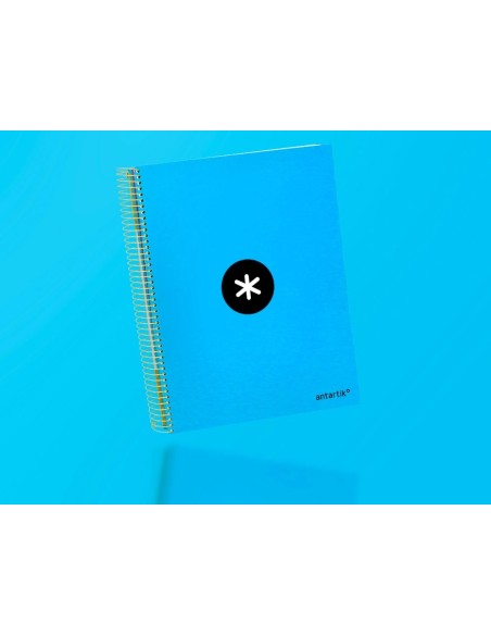 CI | Cuaderno espiral liderpapel a4 micro antartik tapa forrada 120h 100 gr cuadro5mm 5 bandas 4 taladros color azul