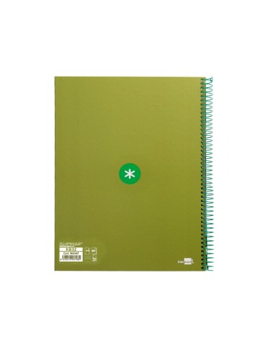 CI | Cuaderno Espiral Liderpapel A4 Micro Antartik Tapa Forrada80H 90 Gr Horizontal 1 Banda 4 Taladros Color Verde