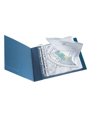 CI | Funda multitaladro q-connect din a4 80 micras cristal con apertura superior y lateral izquierda bolsa de 25 unidades