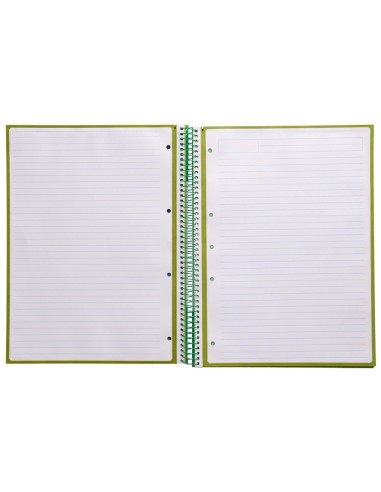 CI | Cuaderno Espiral Liderpapel A4 Micro Antartik Tapa Forrada80H 90 Gr Horizontal 1 Banda 4 Taladros Color Verde