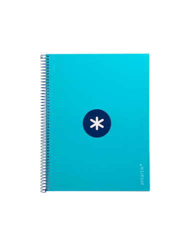 CI | Cuaderno Espiral Liderpapel A4 Micro Antartik Tapa Forrada80H 90 Gr Horizontal 1 Banda 4 Taladros Color Turquesa