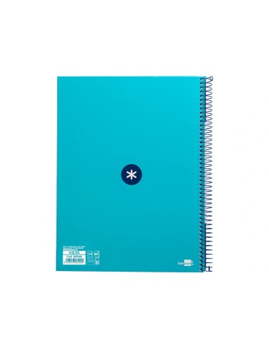 CI | Cuaderno Espiral Liderpapel A4 Micro Antartik Tapa Forrada80H 90 Gr Horizontal 1 Banda 4 Taladros Color Turquesa
