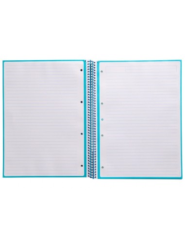 CI | Cuaderno Espiral Liderpapel A4 Micro Antartik Tapa Forrada80H 90 Gr Horizontal 1 Banda 4 Taladros Color Turquesa