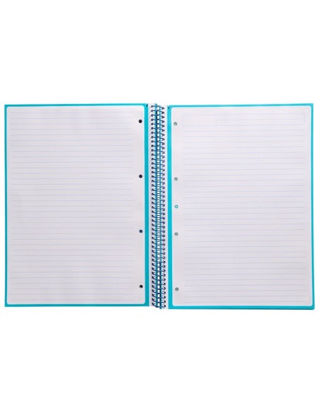 CI | Cuaderno Espiral Liderpapel A4 Micro Antartik Tapa Forrada80H 90 Gr Horizontal 1 Banda 4 Taladros Color Turquesa