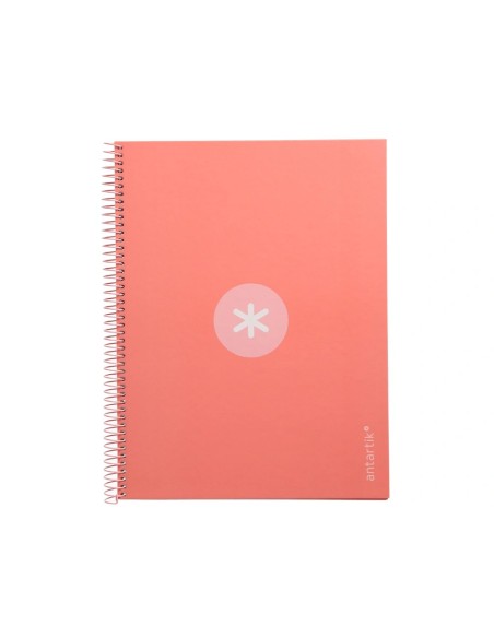 CI | Cuaderno Espiral Liderpapel A4 Micro Antartik Tapa Forrada80H 90 Gr Horizontal 1 Banda 4 Taladros Color Rosa Claro
