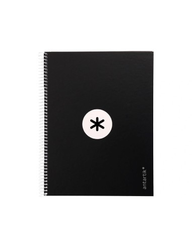 CI | Cuaderno Espiral Liderpapel A4 Micro Antartik Tapa Forrada80H 90 Gr Horizontal 1 Banda 4 Taladros Color Negro