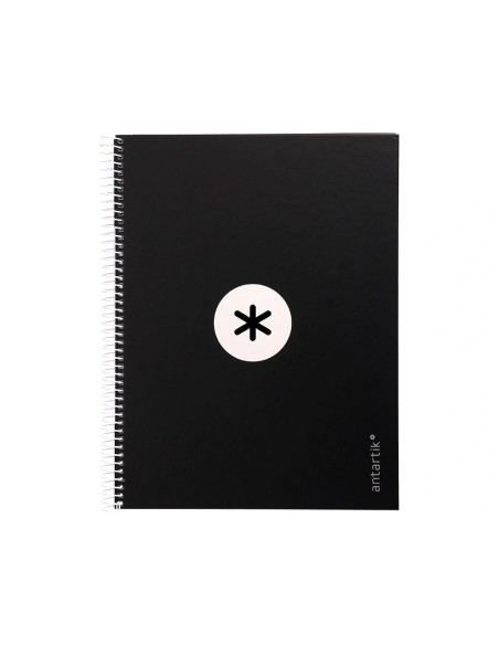 CI | Cuaderno Espiral Liderpapel A4 Micro Antartik Tapa Forrada80H 90 Gr Horizontal 1 Banda 4 Taladros Color Negro