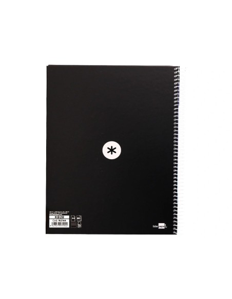 CI | Cuaderno Espiral Liderpapel A4 Micro Antartik Tapa Forrada80H 90 Gr Horizontal 1 Banda 4 Taladros Color Negro
