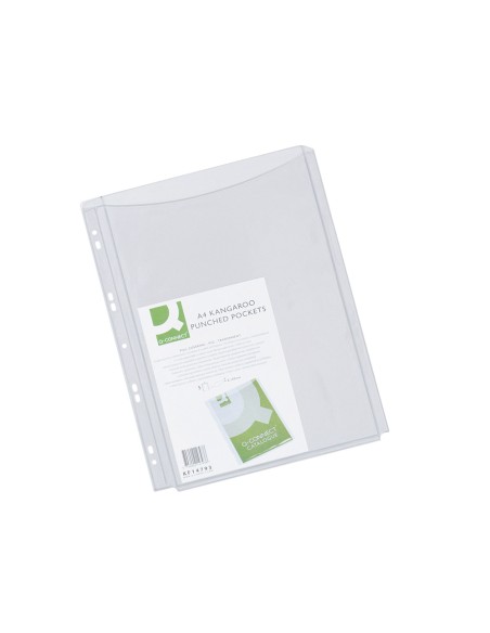 CI | Funda multitaladro q-connect con fuelle din a4 pvc 180 micras - bolsa de 5