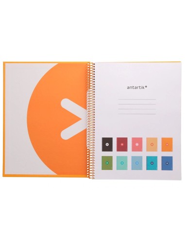 CI | Cuaderno Espiral Liderpapel A4 Micro Antartik Tapa Forrada80H 90 Gr Horizontal 1 Banda 4 Taladros Color Mostaza