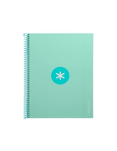 CI | Cuaderno Espiral Liderpapel A4 Micro Antartik Tapa Forrada80H 90 Gr Horizontal 1 Banda 4 Taladros Color Menta