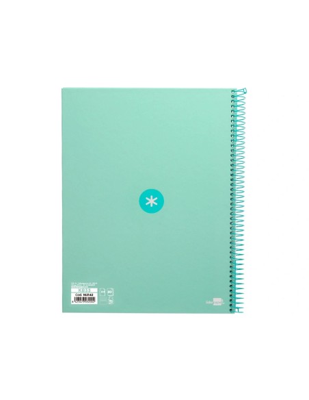 CI | Cuaderno Espiral Liderpapel A4 Micro Antartik Tapa Forrada80H 90 Gr Horizontal 1 Banda 4 Taladros Color Menta
