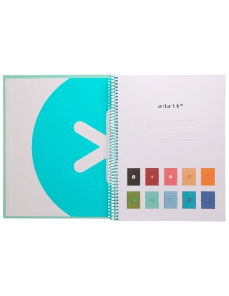 CI | Cuaderno Espiral Liderpapel A4 Micro Antartik Tapa Forrada80H 90 Gr Horizontal 1 Banda 4 Taladros Color Menta