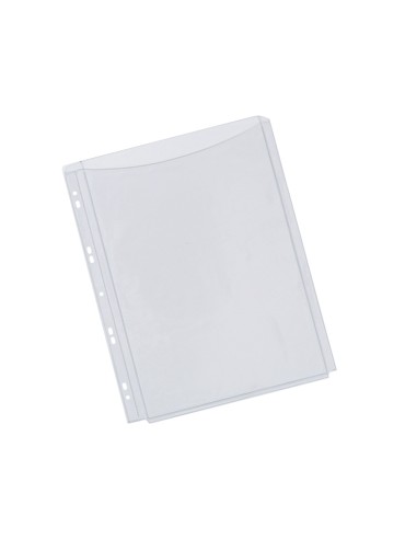 CI | Funda multitaladro q-connect con fuelle din a4 pvc 180 micras - bolsa de 5
