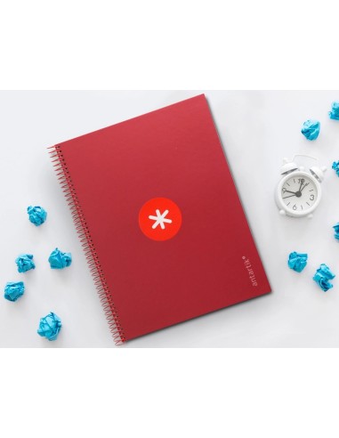 CI | Cuaderno Espiral Liderpapel A4 Micro Antartik Tapa Forrada80H 90 Gr Horizontal 1 Banda 4 Taladros Color Frambuesa