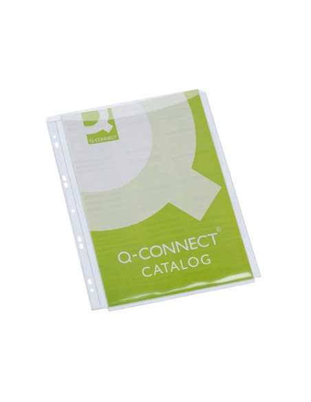 CI | Funda multitaladro q-connect con fuelle din a4 pvc 180 micras - bolsa de 5