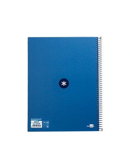 CI | Cuaderno Espiral Liderpapel A4 Micro Antartik Tapa Forrada80H 90 Gr Horizontal 1 Banda 4 Taladros Color Azul Oscuro