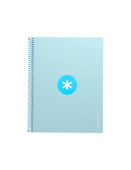 CI | Cuaderno Espiral Liderpapel A4 Micro Antartik Tapa Forrada80H 90 Gr Horizontal 1 Banda 4 Taladros Color Celeste