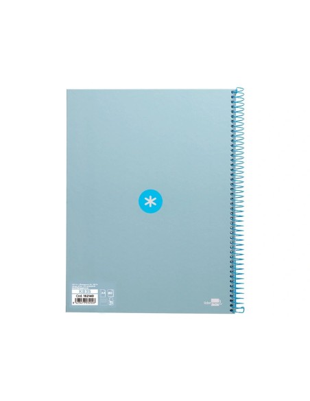 CI | Cuaderno Espiral Liderpapel A4 Micro Antartik Tapa Forrada80H 90 Gr Horizontal 1 Banda 4 Taladros Color Celeste