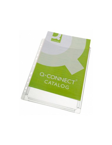 CI | Funda multitaladro q-connect con fuelle din a4 pvc 180 micras - bolsa de 5