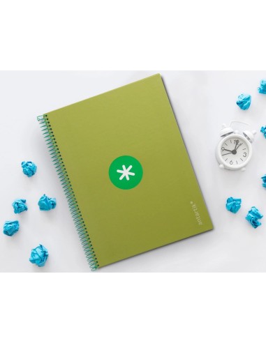 CI | Cuaderno Espiral Liderpapel A4 Micro Antartik Tapa Forrada 80H 90 Gr Cuadro 5Mm 1 Banda 4 Taladros Verde