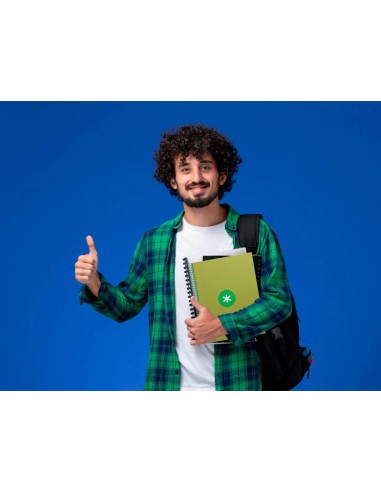 CI | Cuaderno Espiral Liderpapel A4 Micro Antartik Tapa Forrada 80H 90 Gr Cuadro 5Mm 1 Banda 4 Taladros Verde