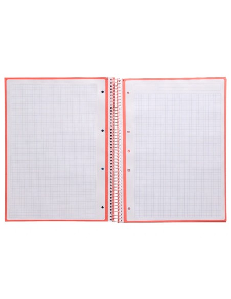 CI | Cuaderno Espiral Liderpapel A4 Micro Antartik Tapa Forrada 80H 90 Gr Cuadro 5Mm 1 Banda 4 Taladros Rosa Claro