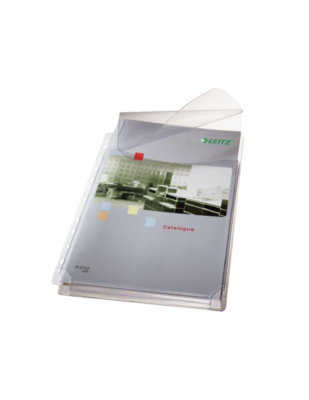 CI | Funda multitaladro esselte din a4 pvc 170 mc con fuelle y solapa superior capacidad 200 hojas pack de 5 unidades
