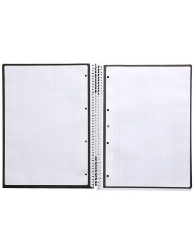 CI | Cuaderno Espiral Liderpapel A4 Micro Antartik Tapa Forrada 80H 90 Gr Cuadro 5Mm 1 Banda 4 Taladros Negro