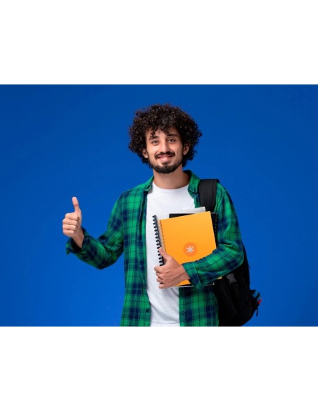 CI | Cuaderno Espiral Liderpapel A4 Micro Antartik Tapa Forrada 80H 90 Gr Cuadro 5Mm 1 Banda 4 Taladros Mostaza
