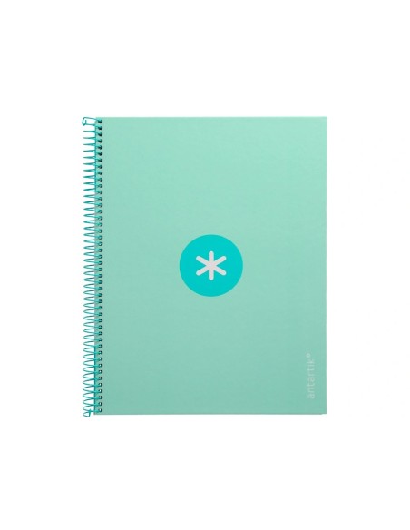 CI | Cuaderno Espiral Liderpapel A4 Micro Antartik Tapa Forrada 80H 90 Gr Cuadro 5Mm 1 Banda 4 Taladros Menta