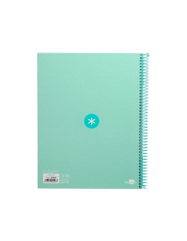 CI | Cuaderno Espiral Liderpapel A4 Micro Antartik Tapa Forrada 80H 90 Gr Cuadro 5Mm 1 Banda 4 Taladros Menta