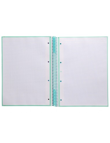 CI | Cuaderno Espiral Liderpapel A4 Micro Antartik Tapa Forrada 80H 90 Gr Cuadro 5Mm 1 Banda 4 Taladros Menta