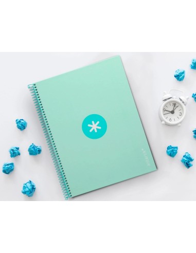 CI | Cuaderno Espiral Liderpapel A4 Micro Antartik Tapa Forrada 80H 90 Gr Cuadro 5Mm 1 Banda 4 Taladros Menta