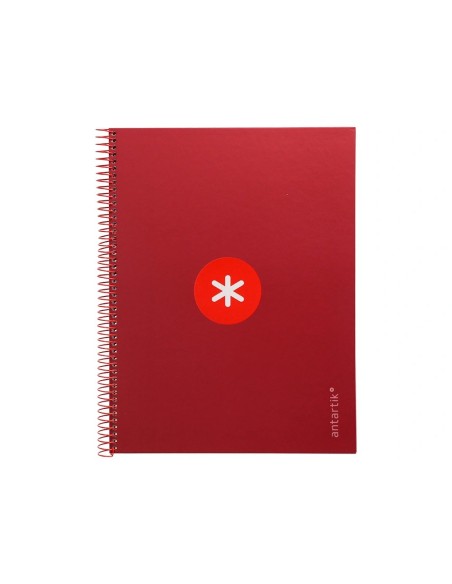 CI | Cuaderno Espiral Liderpapel A4 Micro Antartik Tapa Forrada 80H 90 Gr Cuadro 5Mm 1 Banda 4 Taladros Frambuesa