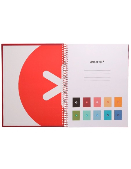 CI | Cuaderno Espiral Liderpapel A4 Micro Antartik Tapa Forrada 80H 90 Gr Cuadro 5Mm 1 Banda 4 Taladros Frambuesa