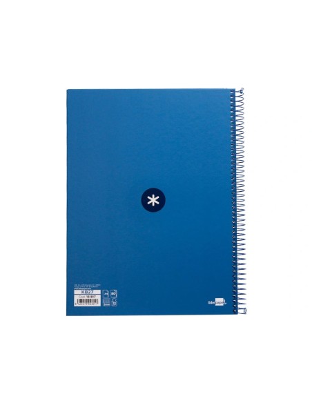 CI | Cuaderno Espiral Liderpapel A4 Micro Antartik Tapa Forrada 80H 90 Gr Cuadro 5Mm 1 Banda 4 Taladros Azul Oscuro