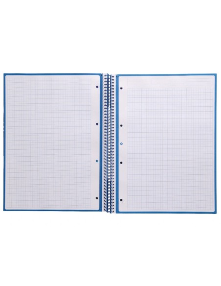 CI | Cuaderno Espiral Liderpapel A4 Micro Antartik Tapa Forrada 80H 90 Gr Cuadro 5Mm 1 Banda 4 Taladros Azul Oscuro