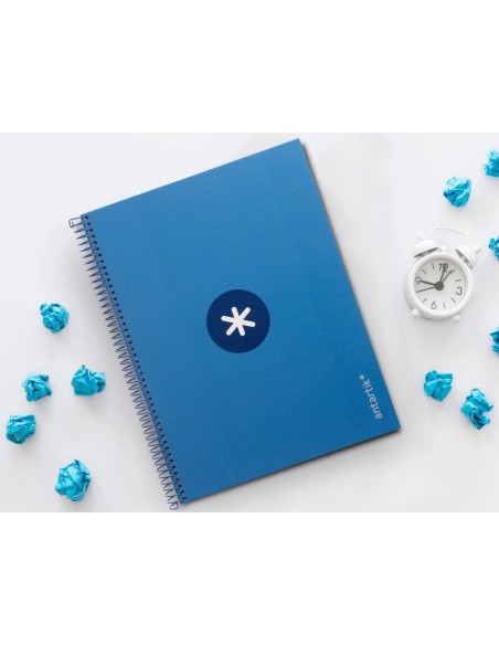 CI | Cuaderno Espiral Liderpapel A4 Micro Antartik Tapa Forrada 80H 90 Gr Cuadro 5Mm 1 Banda 4 Taladros Azul Oscuro