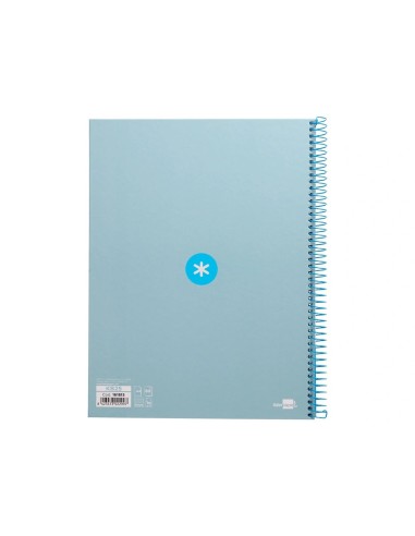 CI | Cuaderno Espiral Liderpapel A4 Micro Antartik Tapa Forrada 80H 90 Gr Cuadro 5Mm 1 Banda 4 Taladros Celeste