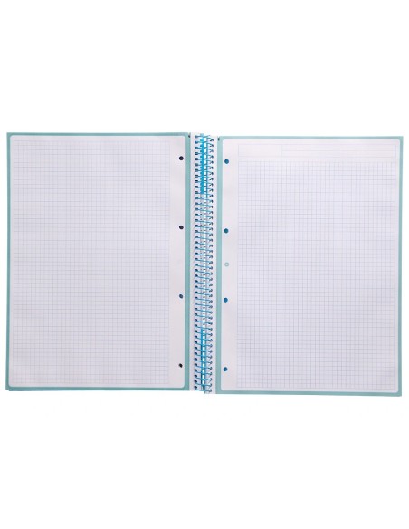 CI | Cuaderno Espiral Liderpapel A4 Micro Antartik Tapa Forrada 80H 90 Gr Cuadro 5Mm 1 Banda 4 Taladros Celeste