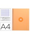 CI | Cuaderno Espiral Liderpapel A4 Micro Antartik Tapa Forrada 80H 90 Gr Cuadro 5Mm 1 Banda 4 Taladros Amarillo Cl