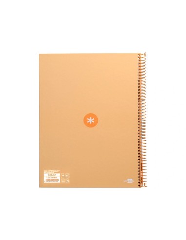 CI | Cuaderno Espiral Liderpapel A4 Micro Antartik Tapa Forrada 80H 90 Gr Cuadro 5Mm 1 Banda 4 Taladros Amarillo Cl